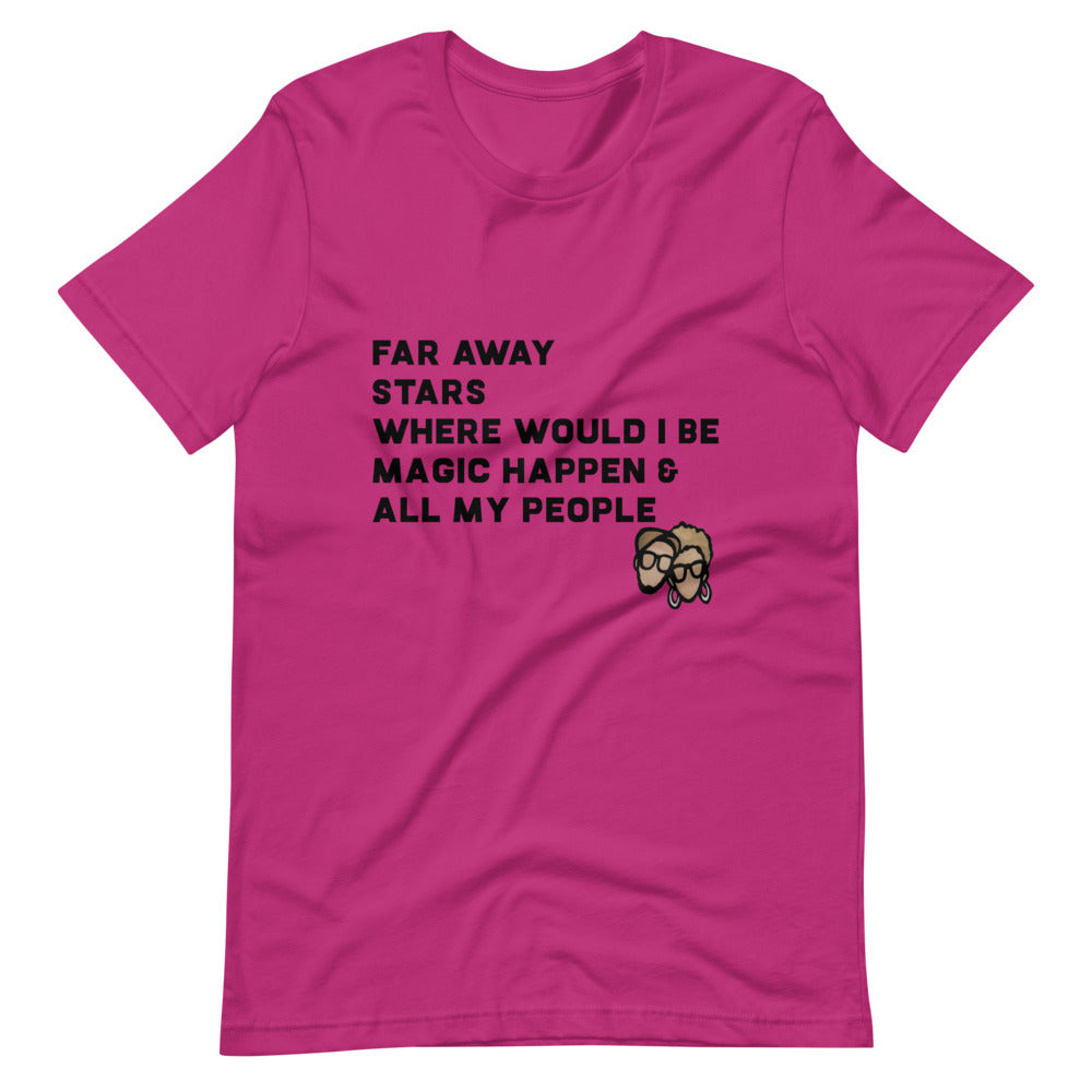 Far Away Short-Sleeve Unisex T-Shirt (Black Lettering)